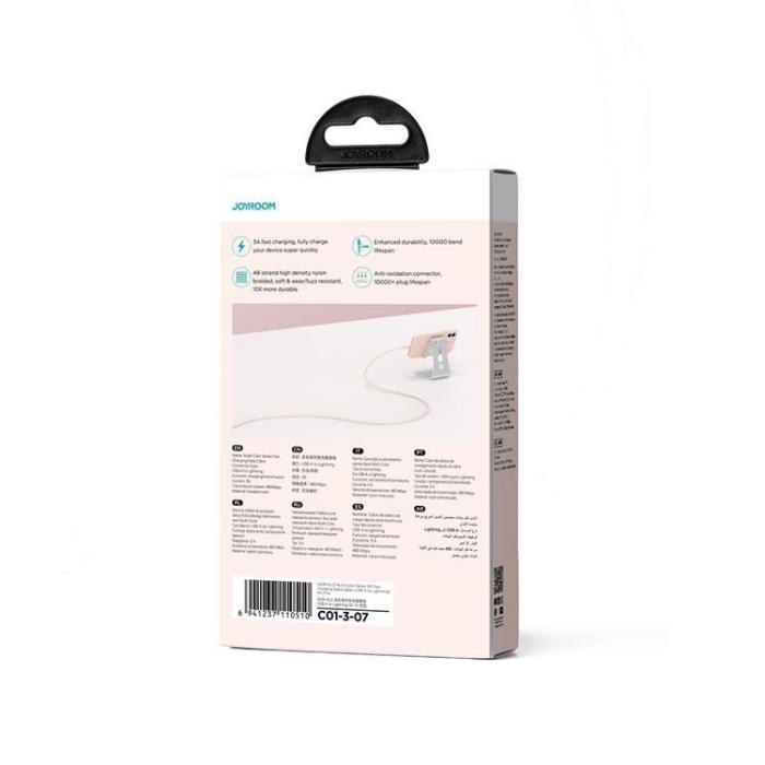 Joyroom - Joyroom USB-A till Lightning kabel 1m 3A - Rosa