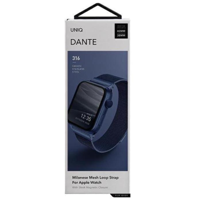 UNIQ - Uniq Apple Watch 4/5/6/7/SE (40/41mm) Armband Stainless Steel - Cobalt Blå