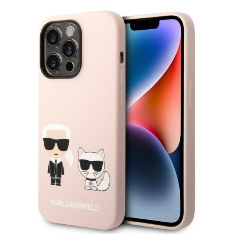 Karl Lagerfeld iPhone 14 Pro Max Mobilskal Magsafe Silicone - Rosa | 2353 | AlltMobil