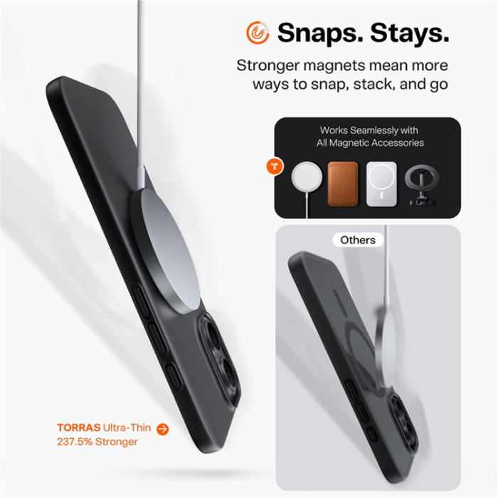 Torras - TORRAS iPhone 17 Mobilskal MagSafe Shockproof - Svart