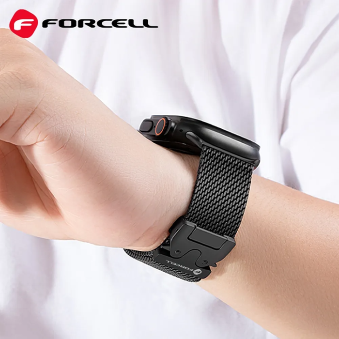 Forcell - Forcell Apple Watch (38/40/41) Armband Stainless Steel - Svart