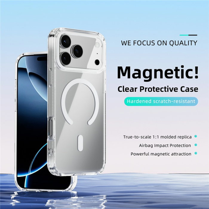 ABEEL - ABEEL iPhone 17 Pro Max Mobiskal MagSafe Anti Scratch - Vit
