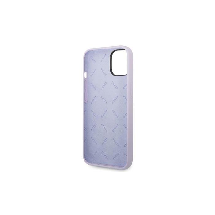 Guess - Guess iPhone 14 Skal Lila Hårt Silikon Vintage Guld Logotyp