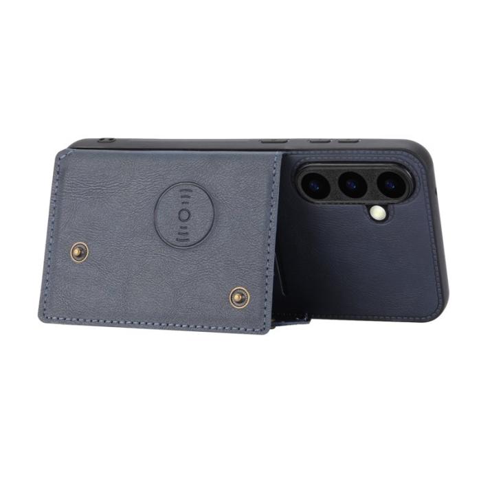 OEM - Mobilfodral för Samsung Galaxy S26 Konstläder + TPU med kortfack - Blå
