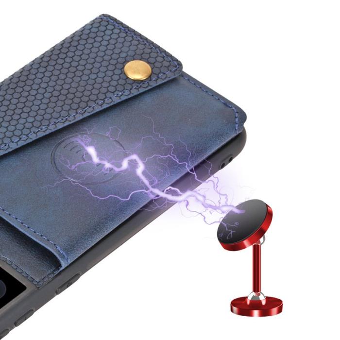OEM - Mobilfodral för Samsung Galaxy S26 Konstläder + TPU med kortfack - Blå