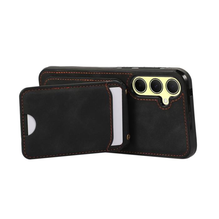 OEM - Mobilfodral för Samsung Galaxy S26 Konstläder + TPU - Svart
