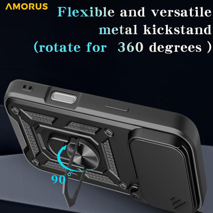 Amorus - AMORUS iPhone 17 Pro Mobilskal Med Kameralinsreglage - Guld