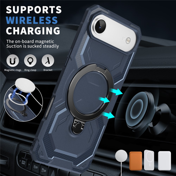 A-One Brand - Mobilskal till iPhone Air MagSafe Kickstand TPU + PC - Blå