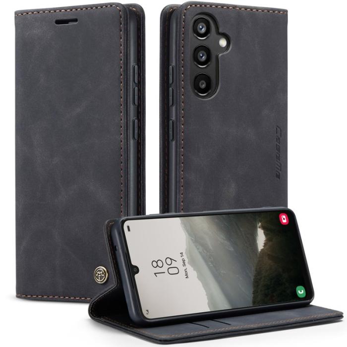 Caseme - CASEME 013 Series Samsung Galaxy A34 5G Konstläder Plånboksfodral Svart