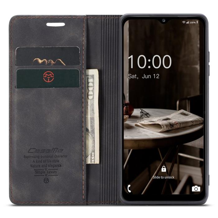 Caseme - CASEME 013 Series Samsung Galaxy A34 5G Konstläder Plånboksfodral Svart