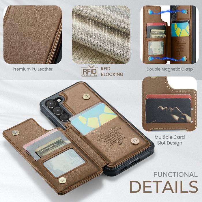 Caseme - CASEME C22 Fodral till Samsung Galaxy S23 i Konstläder - Brun