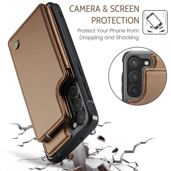 Caseme - CASEME C22 Fodral till Samsung Galaxy S23 i Konstläder - Brun