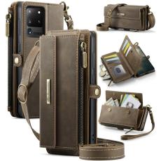 Caseme - CASEME Konstl&auml;der Pl&aring;nboksfodral till Samsung Galaxy S20 Ultra - Brun