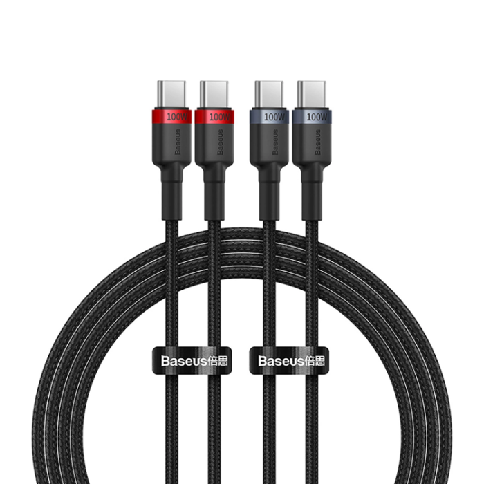 BASEUS - Baseus USB-C till USB-A kabel Cafule 100W 1m 2 st