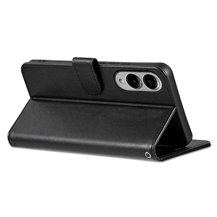 AZNS - AZNS Samsung Galaxy S25 Edge Plånboksfodral Anti-Scratch Konstläder - Svart