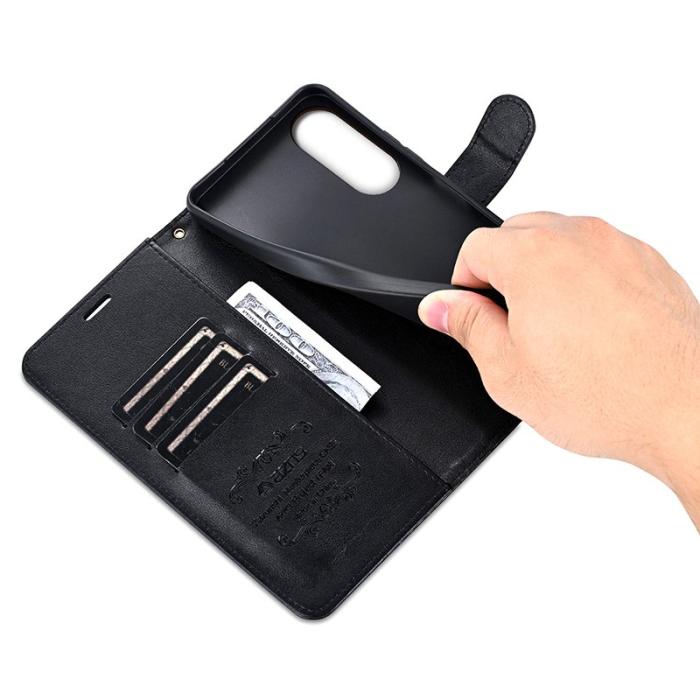 AZNS - AZNS Samsung Galaxy S25 Edge Plånboksfodral Anti-Scratch Konstläder - Svart