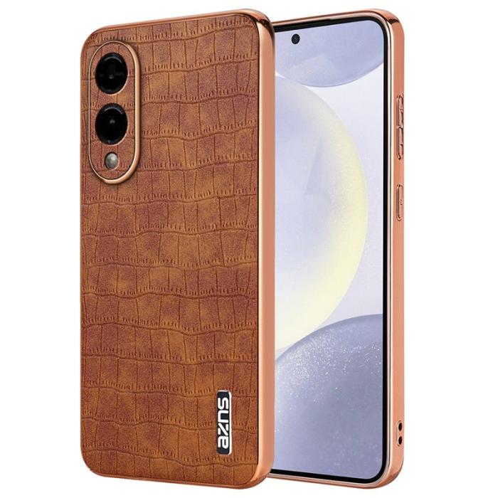 AZNS - AZNS Samsung Galaxy S25 Edge Fodral Electroplating PU + TPU - Brun