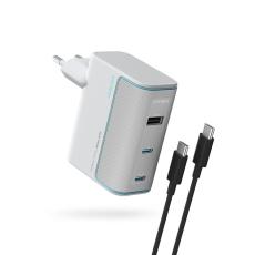 Cuktech - Cuktech Snabbladdare 100W GaN 2xUSB-C 1xUSB-A med Kabel AD1003EU - Vit
