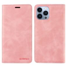 BETOPNICE - BETOPNICE 003 Pl&aring;nboksfodral f&ouml;r iPhone 13 Pro - RFID Blocking Konstl&auml;der - Rosa