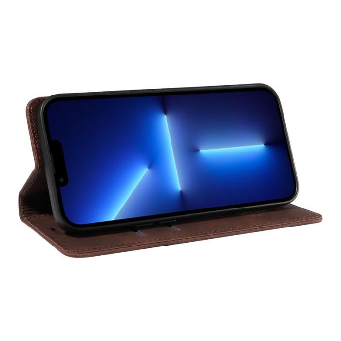 BETOPNICE - BETOPNICE 003 Plånboksfodral för iPhone 13 Pro - RFID Blocking Konstläder - Brun