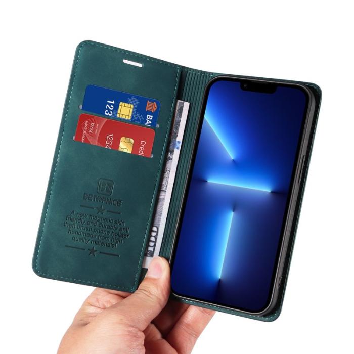 BETOPNICE - BETOPNICE 003 Plånboksfodral för iPhone 13 Pro - RFID Blocking Konstläder - Grön