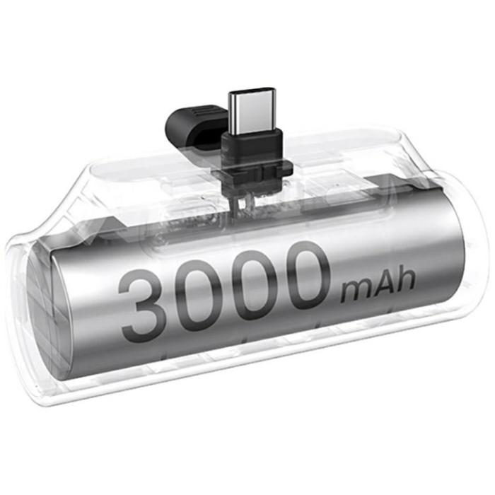 USAMS - USAMS Mini Tail Plug Bärbar Powerbank 3000mAh USB-C PB79