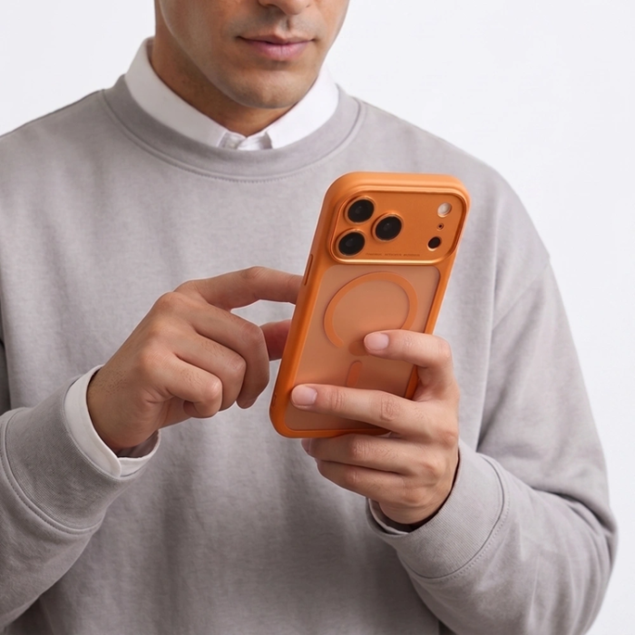 Tech-Protect - Tech-Protect Mobilskal För iPhone 18 Pro Magsafe Magpeak - Matte Cosmic Orange