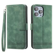 DIERFENG - DIERFENG DF-03 Pl&aring;nboksfodral i Konstl&auml;der f&ouml;r iPhone 12 Pro Max - Gr&ouml;n