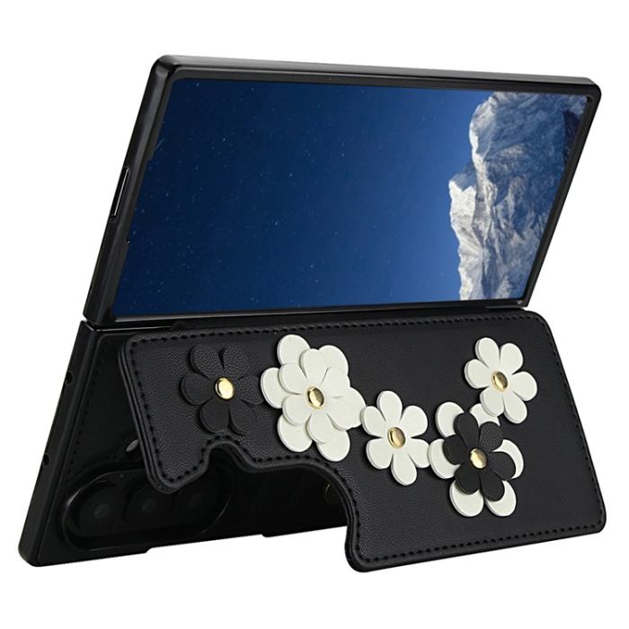 A-One Brand - Galaxy Z Fold7 Plånboksfodral Med 2 Remmar - Svart