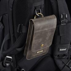 DG.MING - DG.MING Universal &Auml;kta l&auml;der Waist Bag med Kortfack - Brun