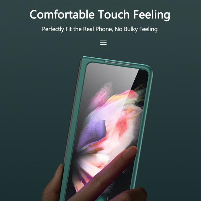 GKK - GKK Samsung Galaxy Z Fold3 Fodral Ultra Tun Hard PC - Grön