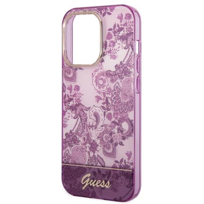 Guess - GUESS iPhone 14 Pro Max Skal Porcelain Collection - Fuschia