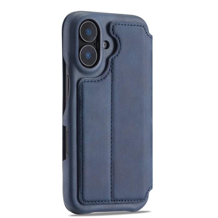 LC.imeeke - LC.IMEEKE iPhone 16 Plus Fodral Kortfack Ställ KonstLäder - Blå