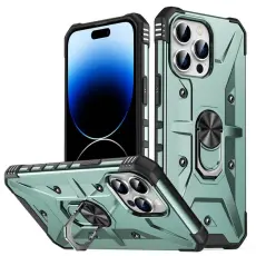OEM - iPhone 14 Pro Skal Ringhållare Armor - Mörkgrön