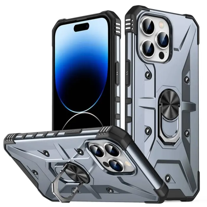OEM - iPhone 14 Pro Skal Ringhållare Armor - Grå