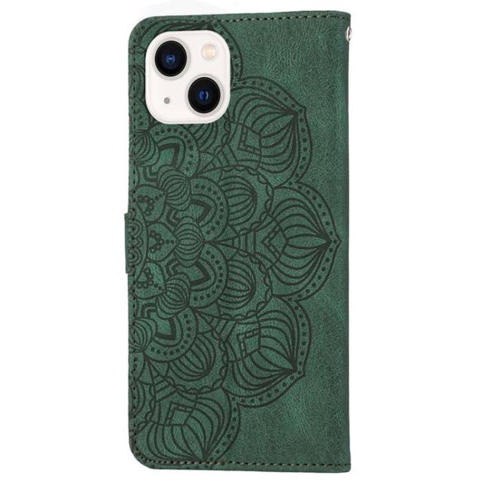 A-One Brand - iPhone 14 Plånboksfodral Mandala Flower - Grön
