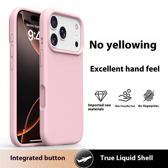 A-One Brand - iPhone 17 Pro Mobilskal Silikon Microfiber Lining - Sakura Rosa