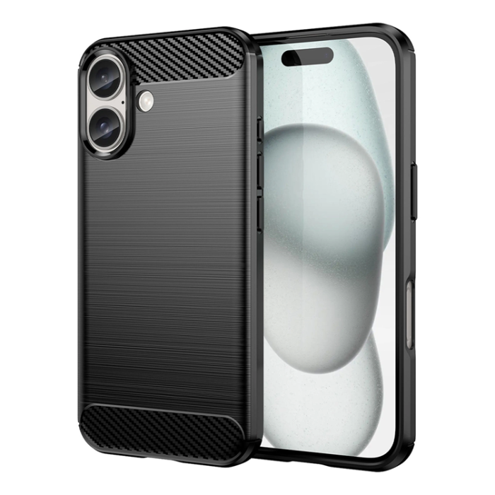 OEM - iPhone 16 Plus Mobilskal Silikon Carbon - Svart