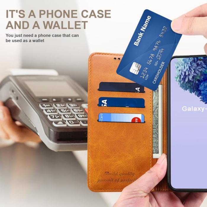 SUTENI - SUTENI Läder Fodral Galaxy S22 Ultra 5G - Khaki