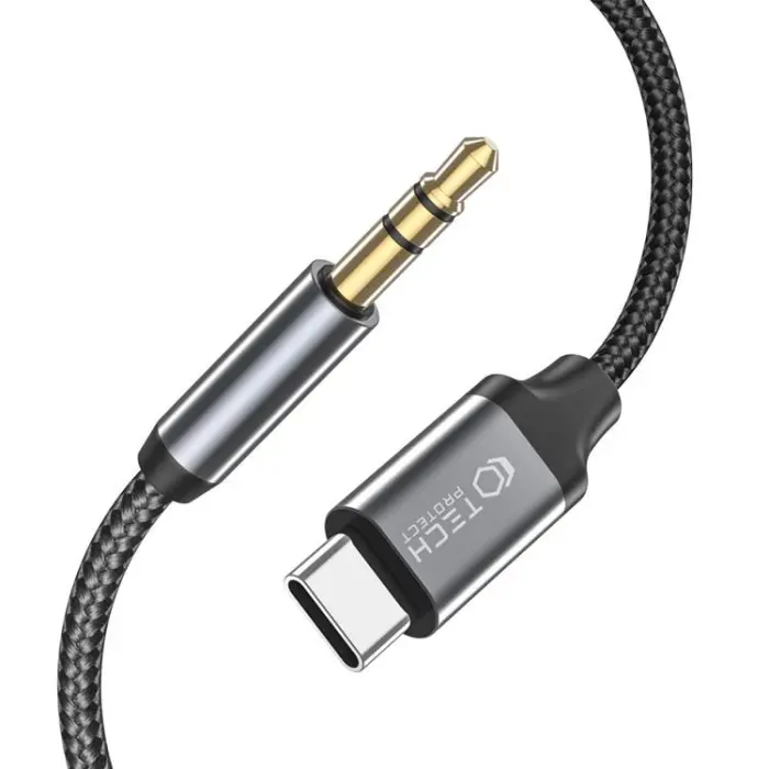 Tech-Protect - Tech-Protect USB-C To Aux Mini (3.5mm) Kabel 120 cm Svart