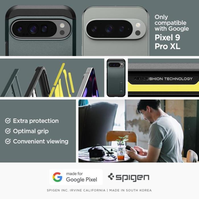 Spigen - Spigen Google Pixel 9 Pro XL Mobilskal Tough Armor - Abyss Grön