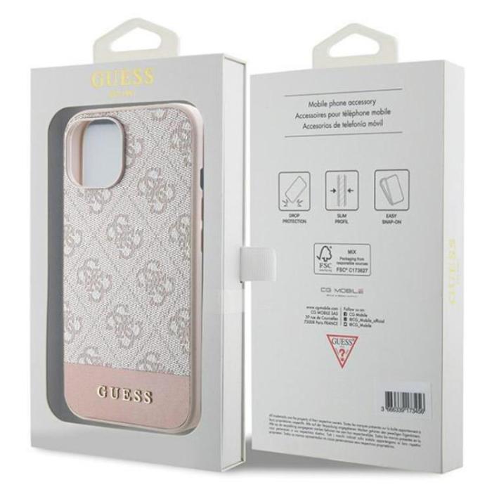 Guess - Guess Mobilskal till iPhone 15/14/13 Stripe Collection - Rosa