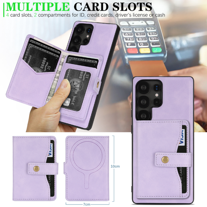 A-One Brand - Galaxy S25 Ultra Mobilskal MagSafe Detachable Korthållare Kickstand