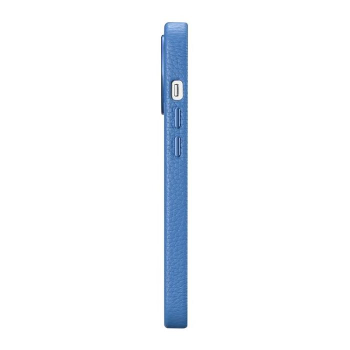 ICARER - iCarer iPhone 14 Pro Skal Magsafe Äkta Läder Litchi Premium - Ljusblå