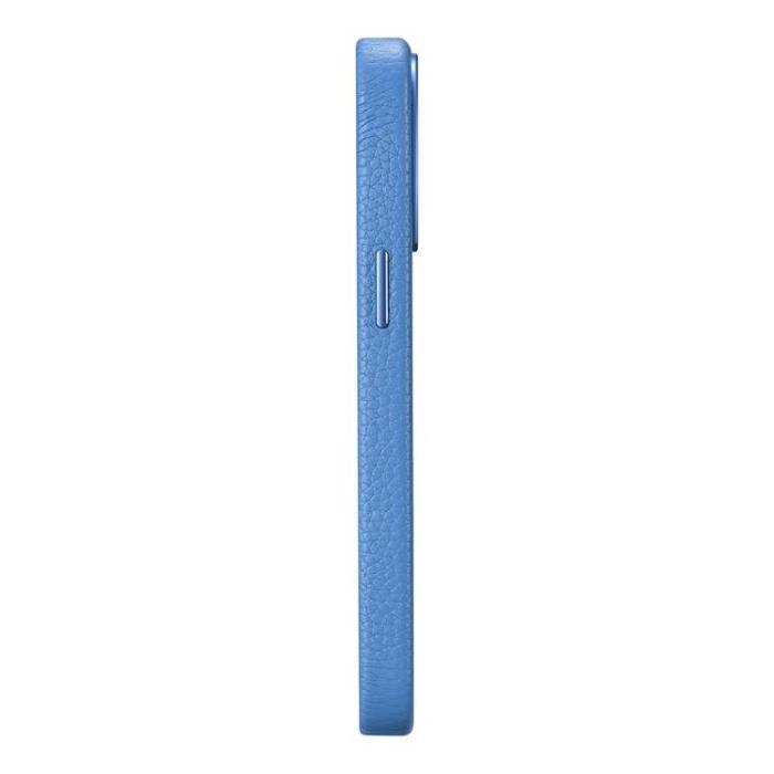 ICARER - iCarer iPhone 14 Pro Skal Magsafe Äkta Läder Litchi Premium - Ljusblå