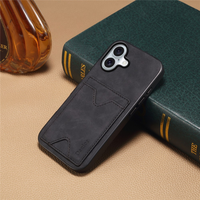DENIOR - DENIOR iPhone 17 Mobilskal Kickstand Korthållare - Svart