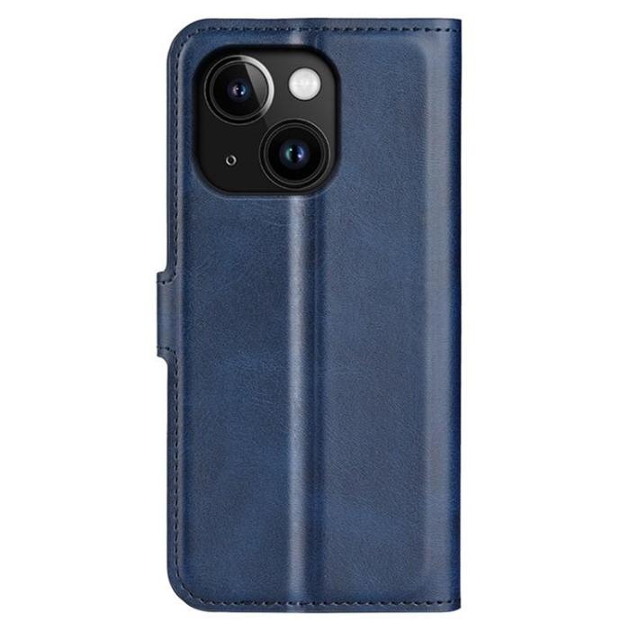 A-One Brand - iPhone 15 Plus Plånboksfodral Calf Flip Folio - Blå