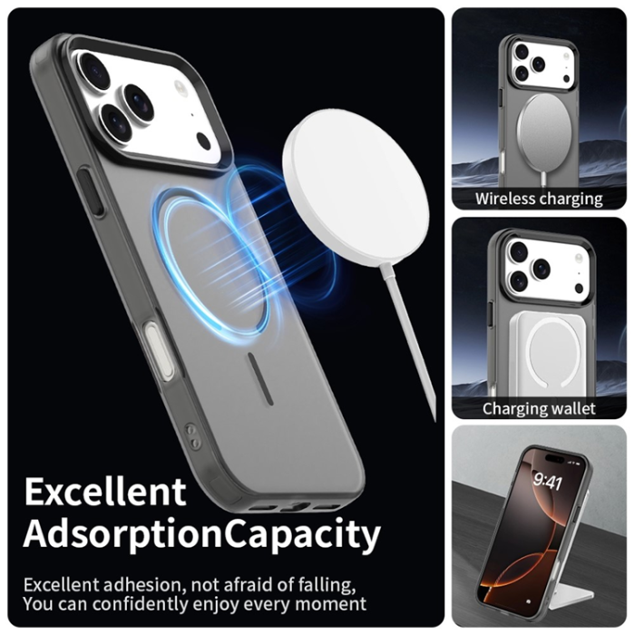 A-One Brand - iPhone 17 Pro Max Mobilskal MagSafe C-shaped Candy Color - Svart