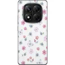 Gustaf - Mobilskal till Xiaomi Redmi Note 14 Pro med Blommor och fj&auml;rillar
