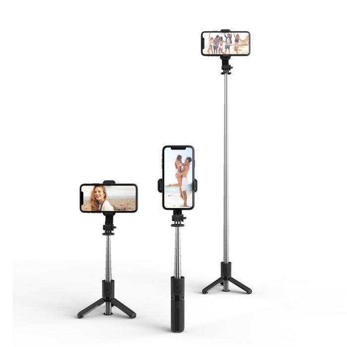 Tech-Protect - Trådlös Selfiestick Tripod L02S - Svart